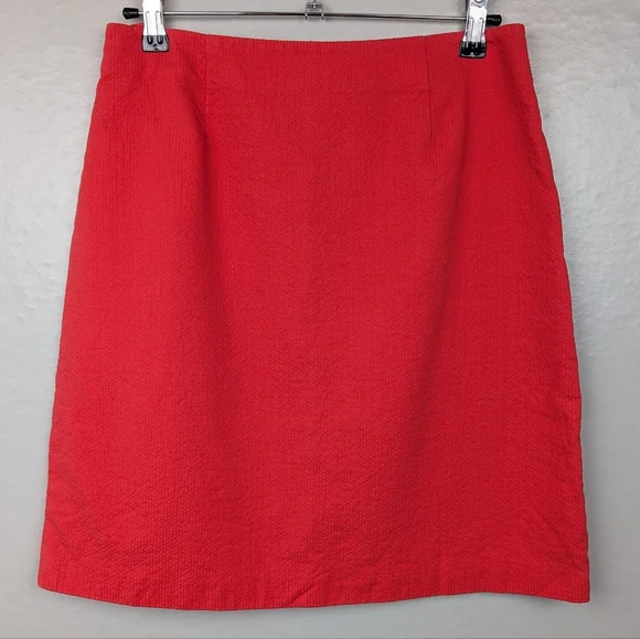 J. Crew Embroidered Coral Cotton Skirt 8 - Picture 1 of 4